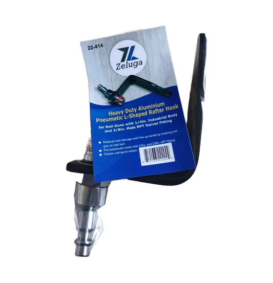 Gancho neumático de aluminio resistente en forma de L para pistolas de clavos 22-414