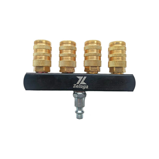 Colector de aire de barra de estilo industrial de 4 vías con acoplador de latón 4, 22-160