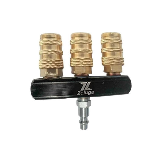 Colector de aire de barra de estilo industrial de 3 vías con acoplador de latón 3 ,22-161