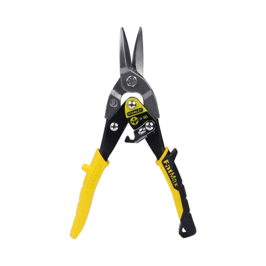 Tijeras de aviación rectas Stanley "MaxSteel", negro y amarillo, puntas afiladas