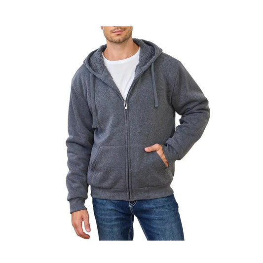 Sudaderas con capucha para hombre con cremallera completa, chaquetas gruesas y cálidas con forro de sherpa ACSW01