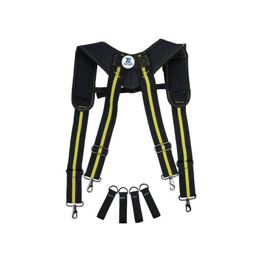 Suspensor de trabajo de construcción con extremo de gancho a presión de gatillo, Negro/Amarillo 15-382