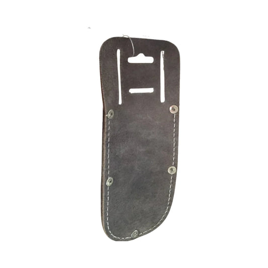 Soporte de cuero negro para herramientas con remaches y ranuras para alicates y martillo