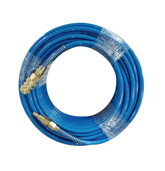 Manguera de aire reforzada de poliuretano Z-LITE no transparente y sin alambre de 1/4 pulgadas x 100 pies con accesorios, Azul 21-314