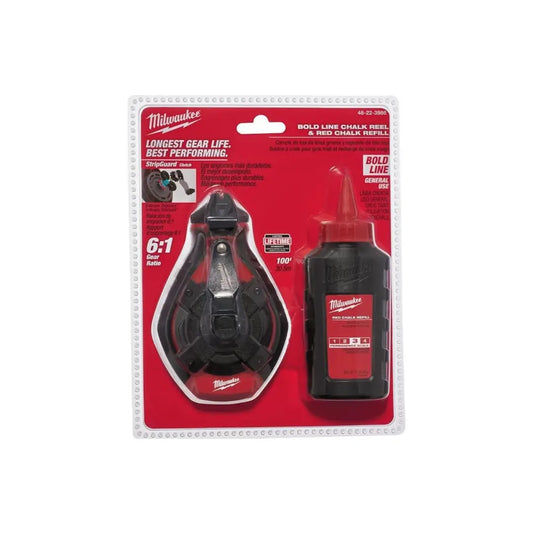 Kit de Línea Milwaukee Bold Line 100 Pies con Tiza Roja 48-22-3986