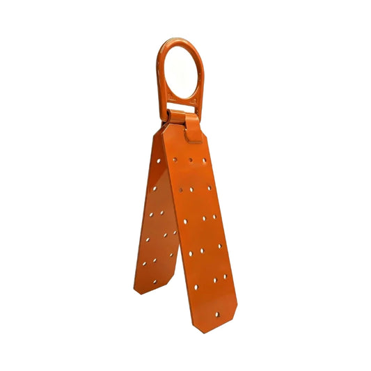 Anclaje de techo naranja con anillo en D y patas triangulares perforadas