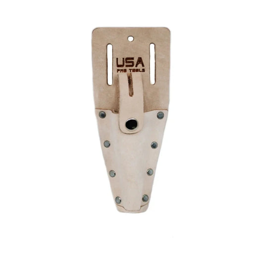 Soporte de cuero beige para alicates con logo USA y remaches metálicos