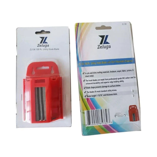 100 cuchillas de gancho de acero con dispensador para roofing 19-138