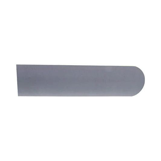 Hoja de llana de acero gris con frente redondeado