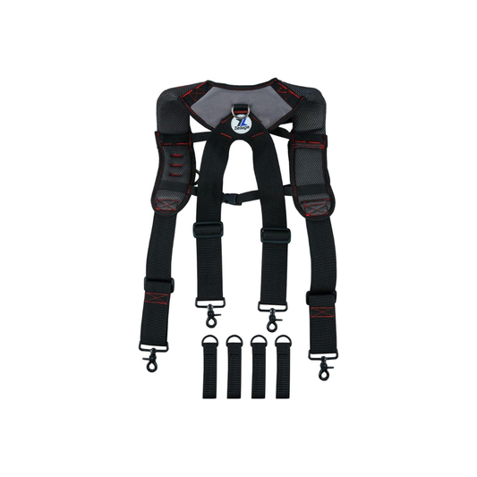 Suspensor de trabajo de construcción con extremo de gancho a presión de gatillo, Negro/Rojo 15-214