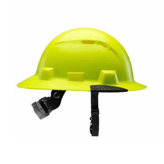 Casco de seguridad integral amarillo hi-Vis, con ventilación y protector facial