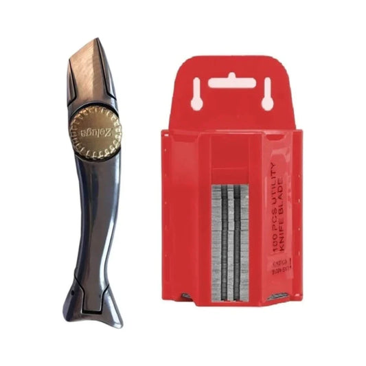 Navaja de aluminio estilo Shark con 100 hojas de gancho 19-345