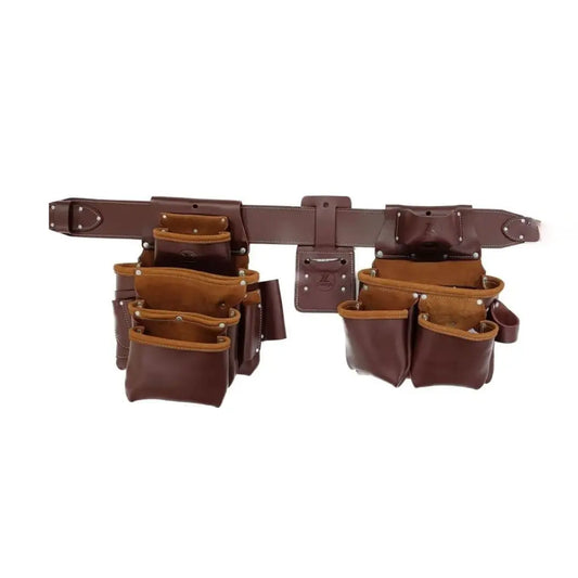 100% cuero de grano superior Pro Seven Bag Framer Set, marrón 20-234