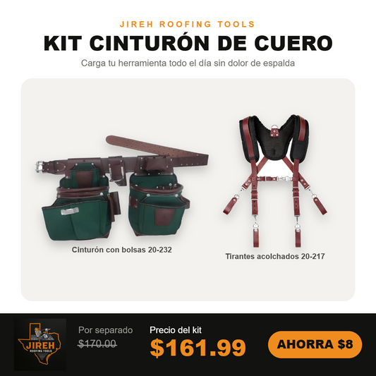 Kit cinturón de cuero con tirantes