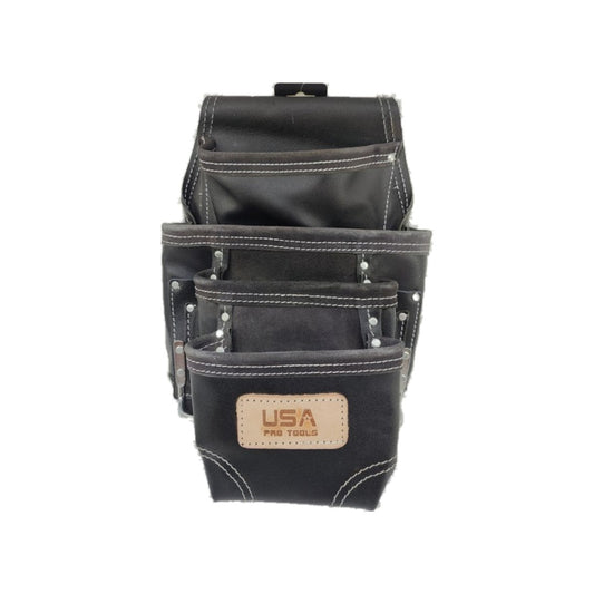 Bolsa de cuero para carpintero USA Pro Tools P-1249B negra