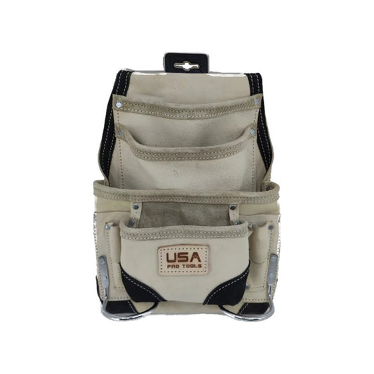 Bolsa de cuero crema con negro para carpintero USA Pro Tools P-1261