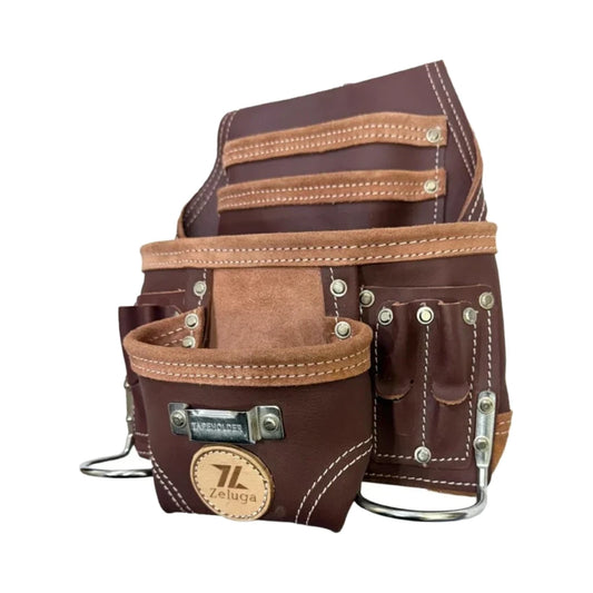 Morral de cuero marrón Zeluga 20-110