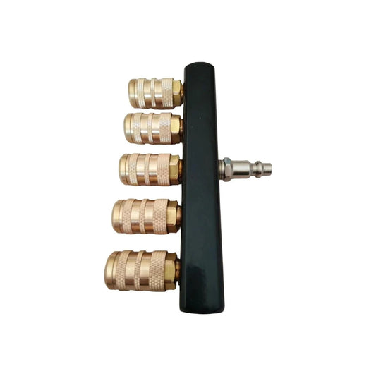 Colector de aire de barra de estilo industrial de 5 vías con acoplador de latón 5, 22-140