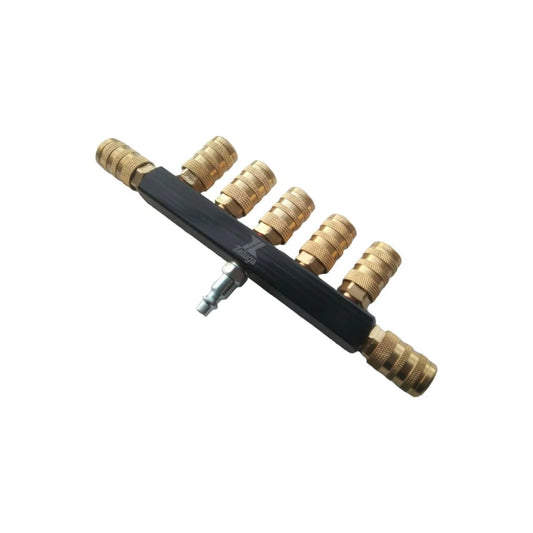 Colector de aire de barra de estilo industrial de 7 vías con acoplador de latón 7 ,22-430