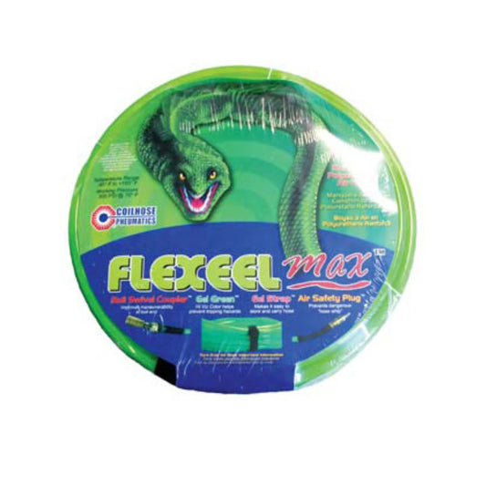 Flexeel Max Manguera  reforzada, r de 1/4 pulgadas,100 pies con acoplador giratorio   PFX4100GS15XS Cobra  Verde