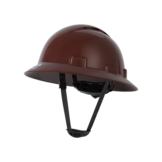 Casco Borde completo de polietileno de alta densidad, carcasa dura y sombrero ventilado Cafe