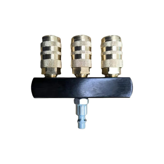 Colector de aire de barra de estilo industrial de 3 vías con acoplador de latón 3 ,22-161