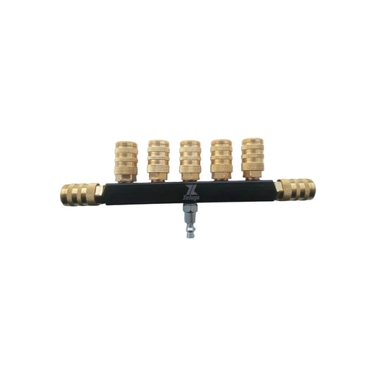 Colector de aire de barra de estilo industrial de 7 vías con acoplador de latón 7 ,22-430