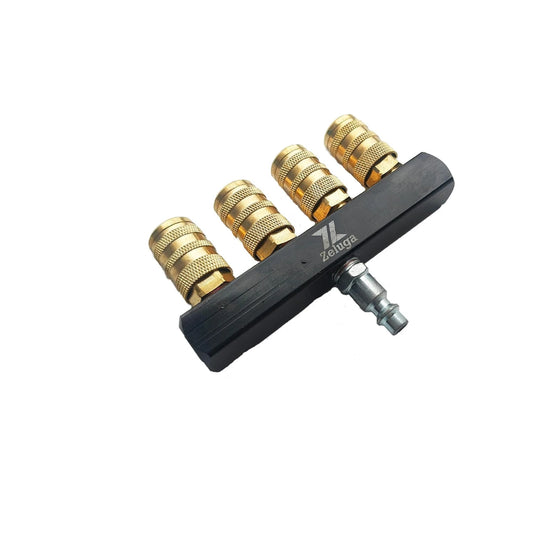 Colector de aire de barra de estilo industrial de 4 vías con acoplador de latón 4, 22-160