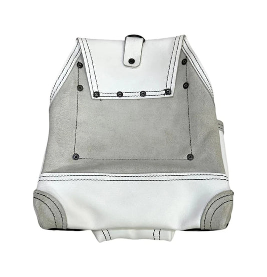 Morral De herramientas de cuero resistente, Blanco Con 10 compartimentos 20-508