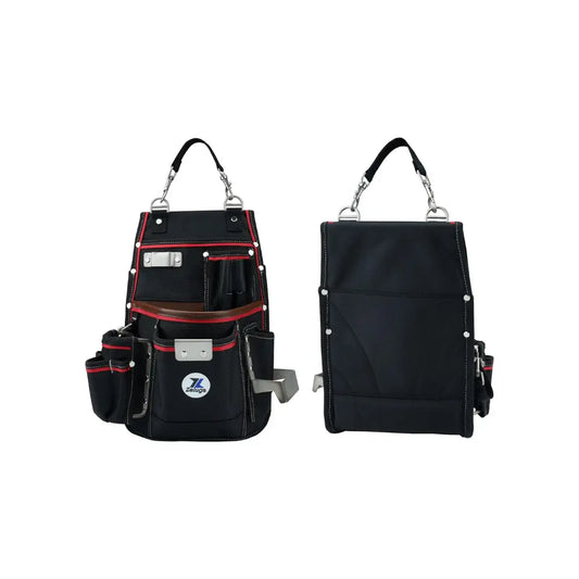 Bolsa de herramientas profesional soporte para martillo y clip de cinta | Nylon balístico 1680D + cuero genuino | 20-539