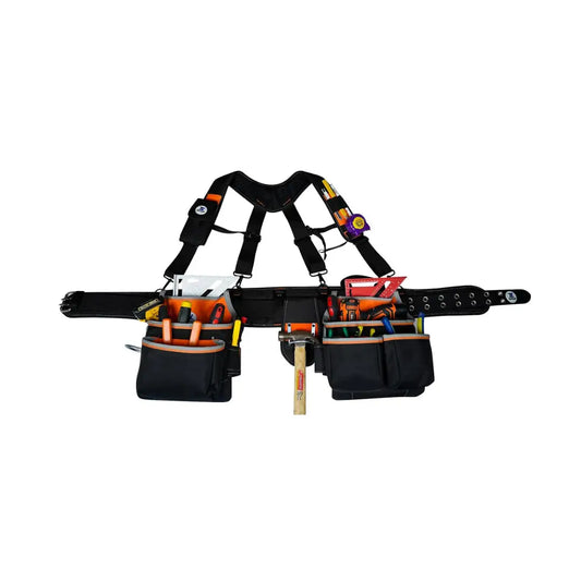 Cinturón Herramientas con Tirantes Acolchado 4" Negro/Naranja 20-216 - Zeluga