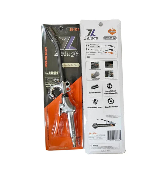 Pistola de soplado de aire industrial, soplador de polvo resistente con boquilla de aire 28-534