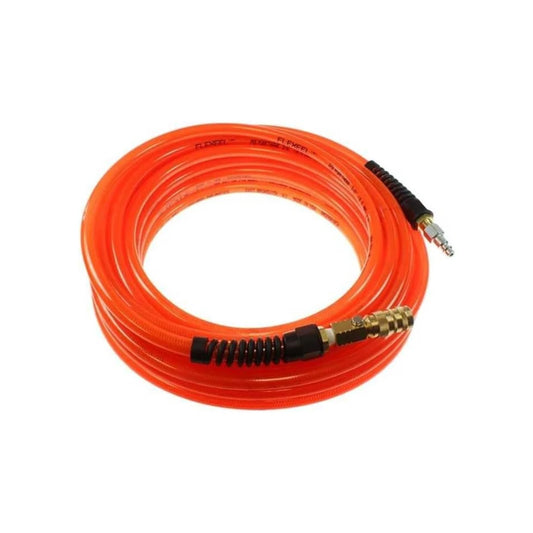 Manguera de aire naranja Flexeel de 1/4 pulgadas 100 pies con pistola de soplado CoBlo PFE6100TQ15CB