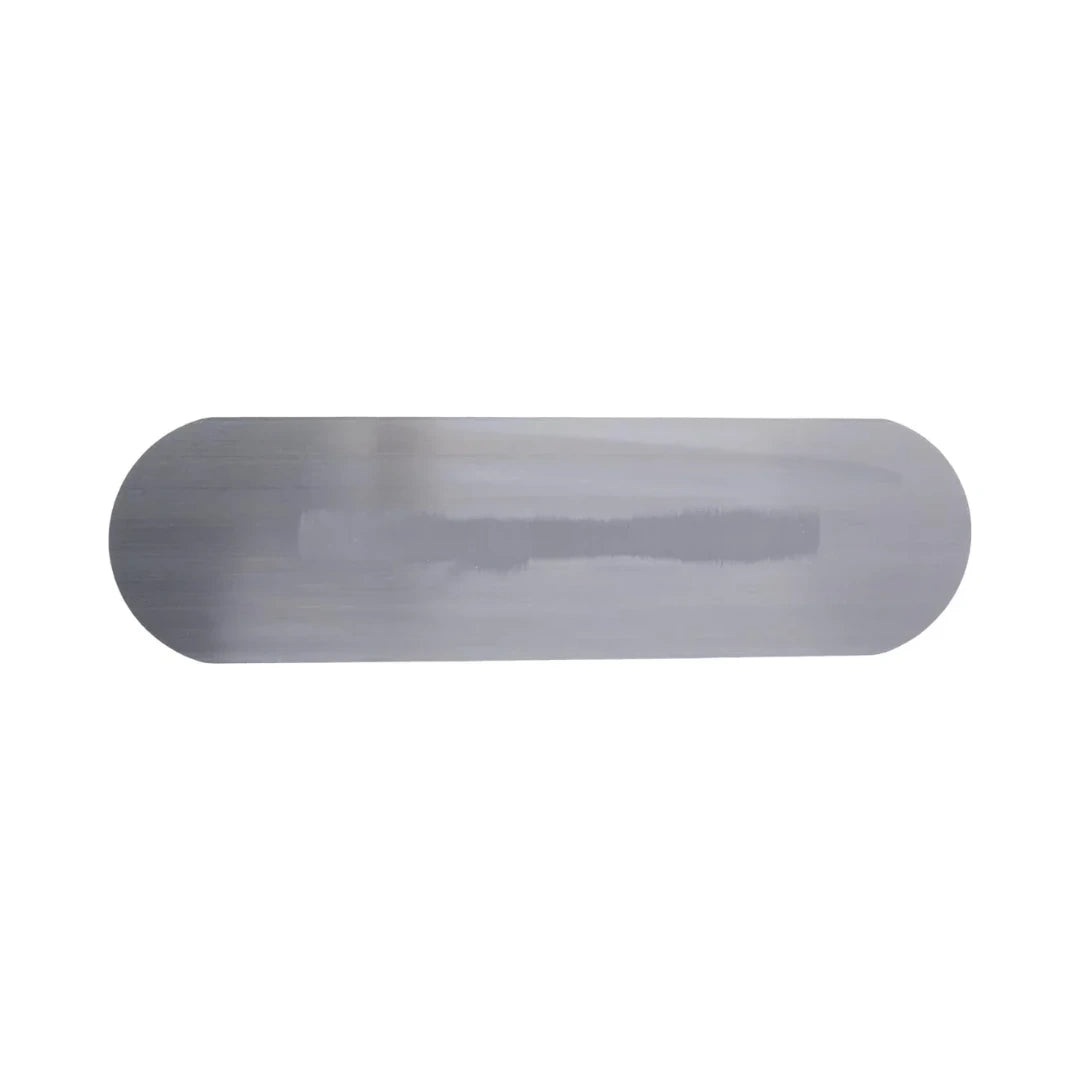 Llana de piscina de acero inoxidable brillante, hoja ovalada y redondeada