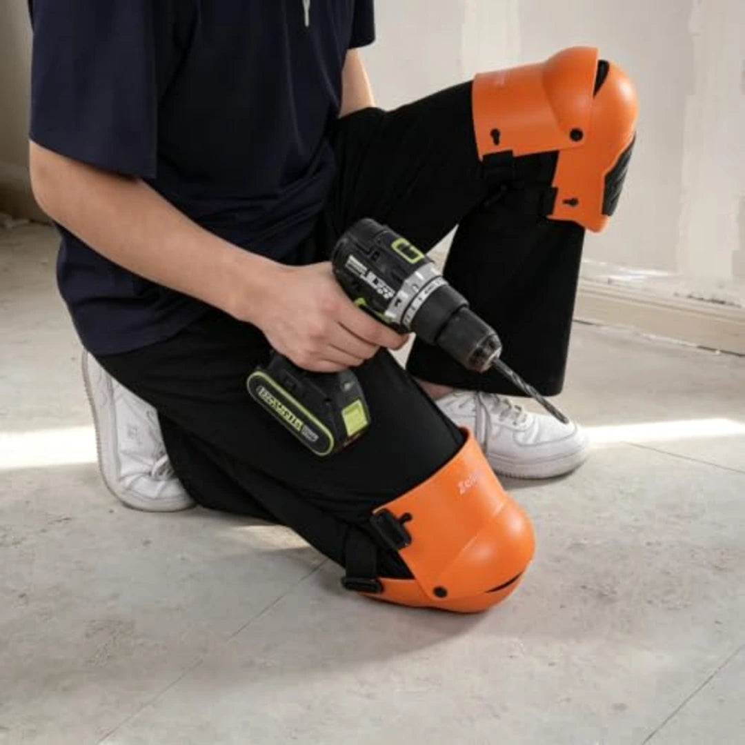 Rodilleras Zeluga naranja para trabajo de techado