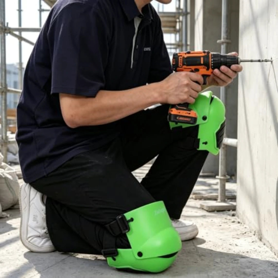 Rodilleras Zeluga verde para trabajo de techado