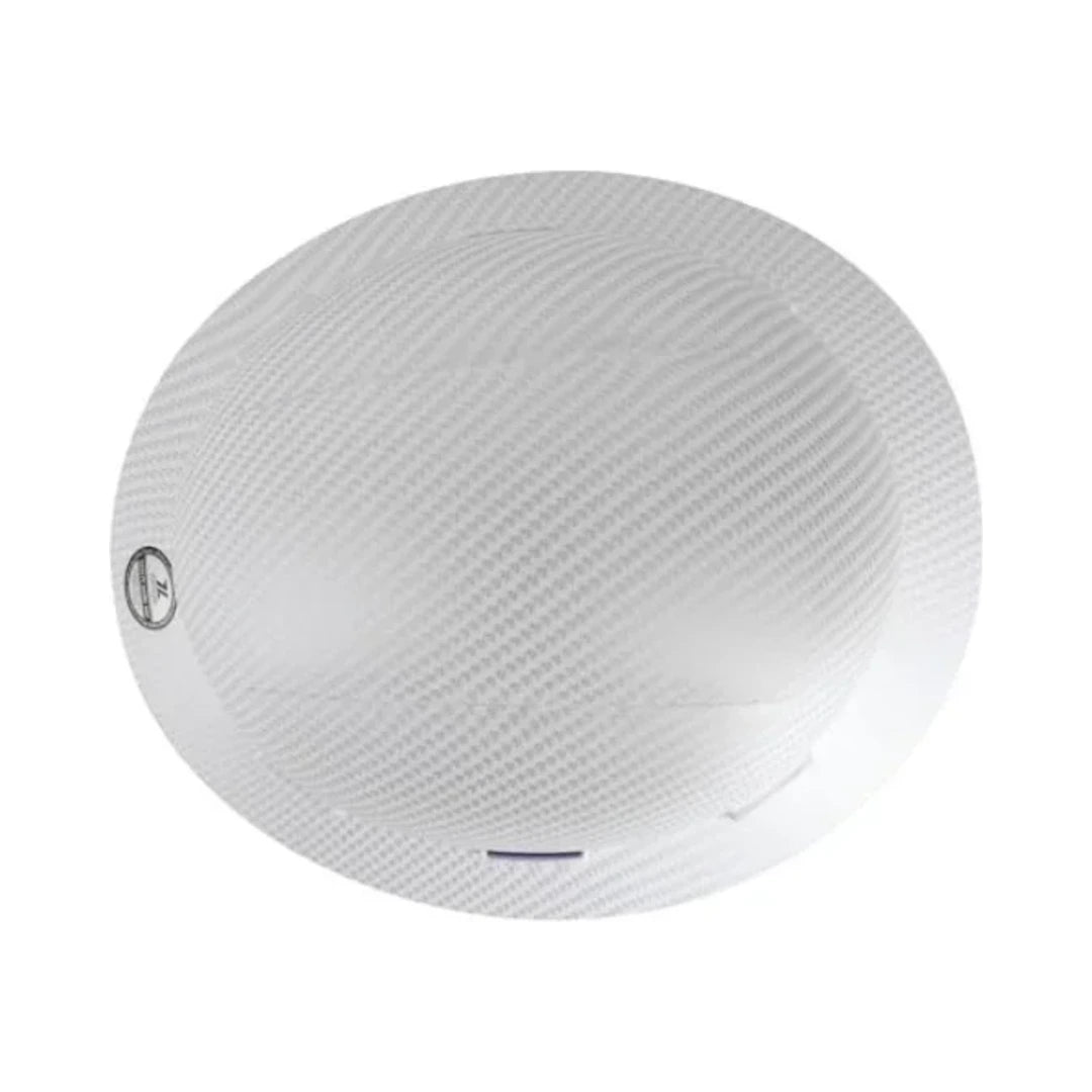 Casco Zeluga fibra de carbono blanco mate con etiqueta frontal