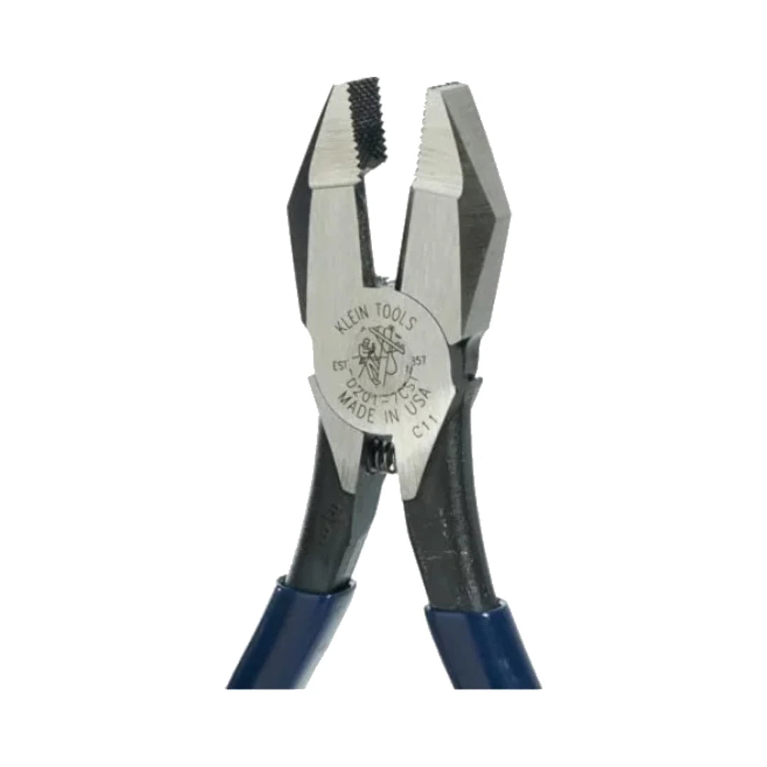 Pinzas para hierro Klein Tools, cabeza con dientes y mangos azules
