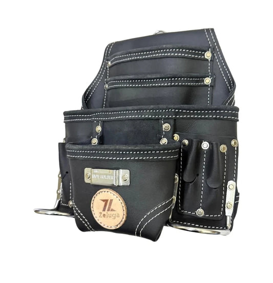 Morral Herramientas Cuero 10 Compartimentos Negro 20-117 - Zeluga