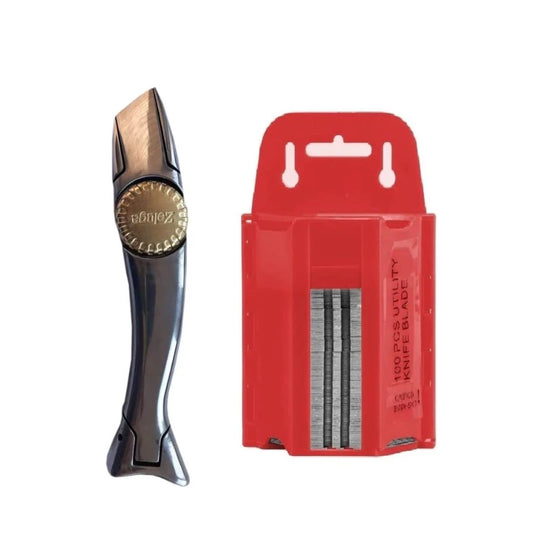 Navaja de Aluminio Estilo Shark y 100 piezas de hoja de gancho 19-345