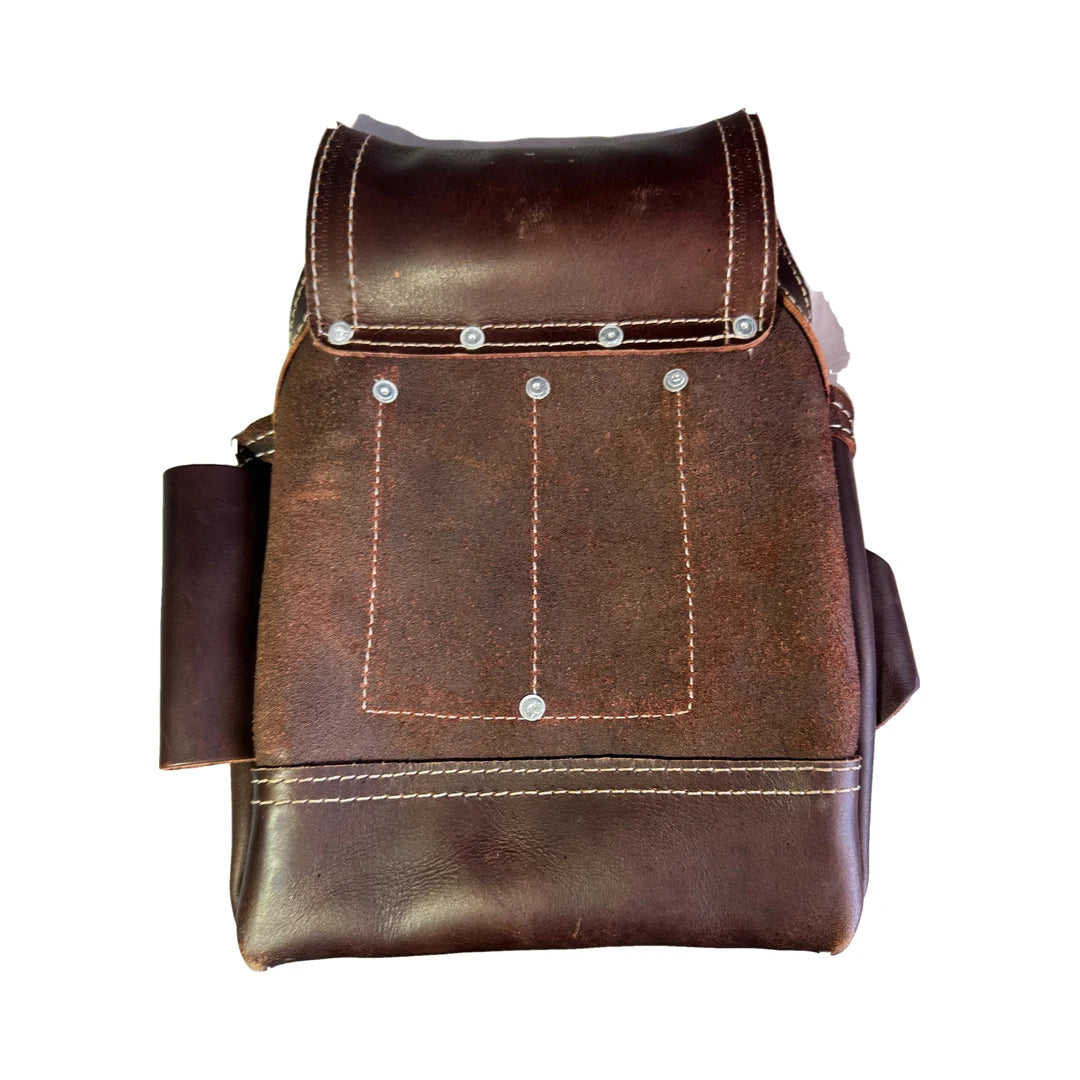 Bolsa de herramientas de cuero USA Pro Tools SST-1255, vista de atrás con trabilla para cinturón