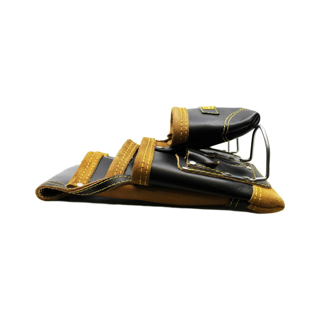 Bolsa de cuero USA Pro Tools amarillo y negro de lado