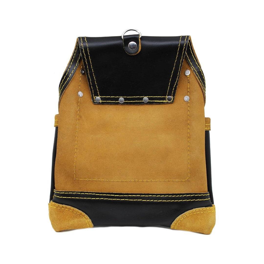Bolsa de cuero USA Pro Tools amarillo y negro vista trasera