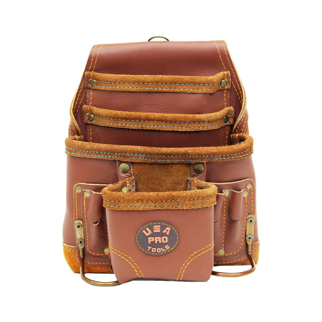 Bolsa de herramientas de cuero USA Pro Tools marrón