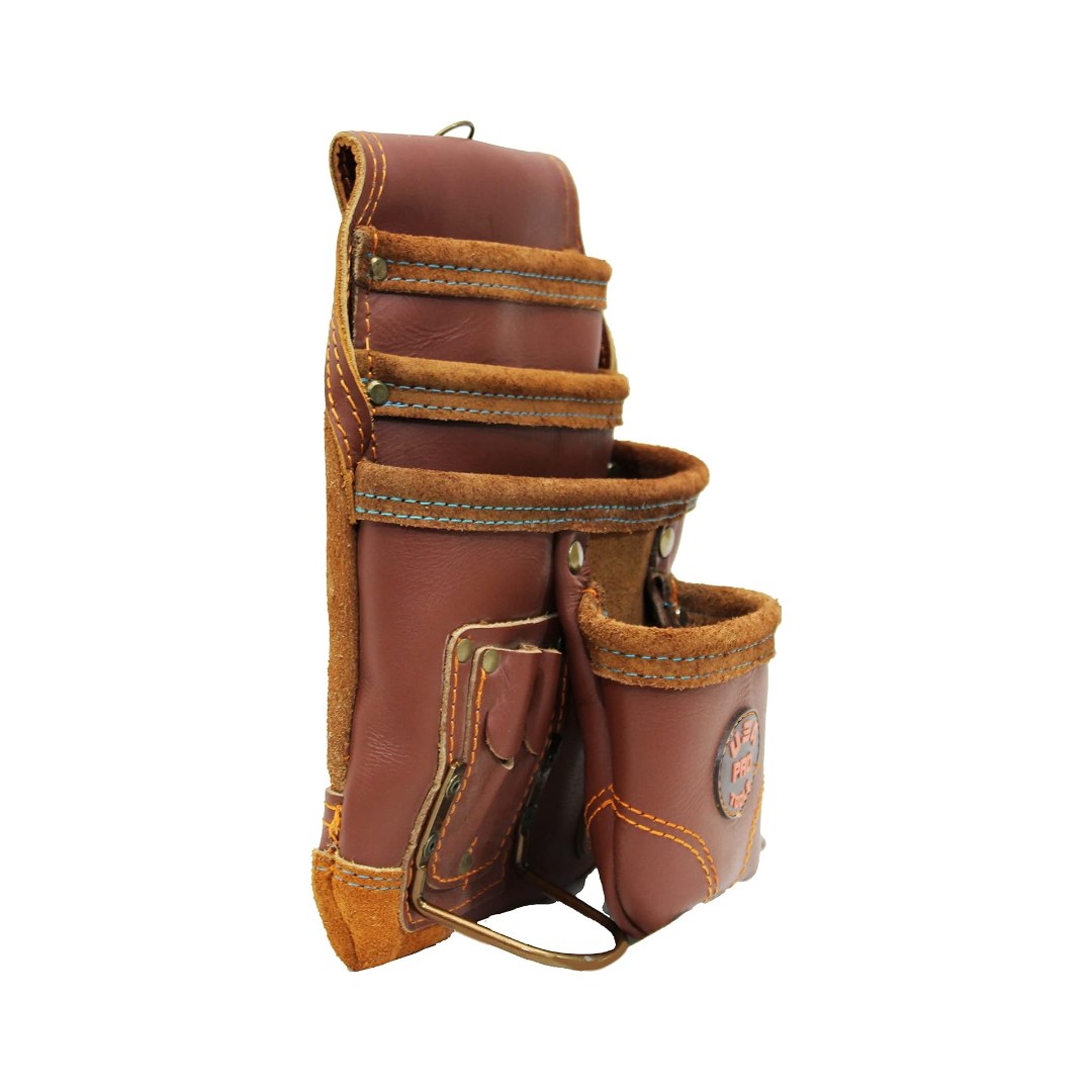 Bolsa de cuero USA Pro Tools marrón vista lateral