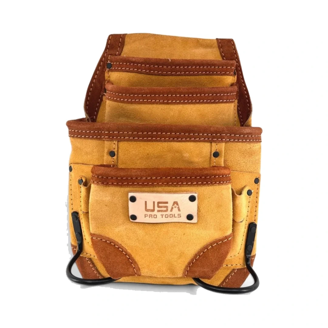 Bolsa de herramientas de gamuza USA Pro Tools 10 bolsillos color beige