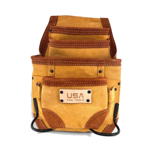 Bolsa de herramientas de gamuza USA Pro Tools 10 bolsillos color beige