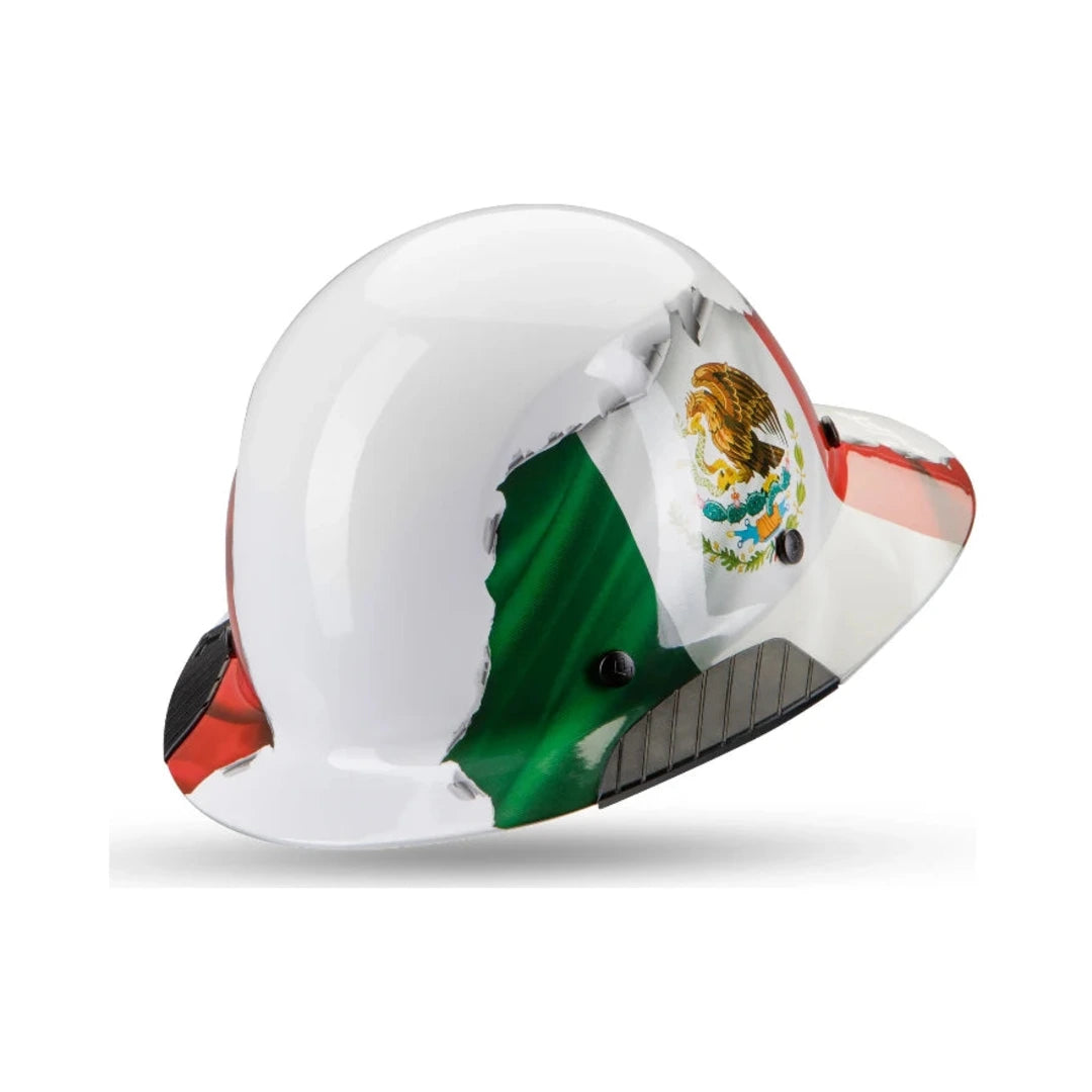 Casco DAX bandera de México, vista de tres cuartos