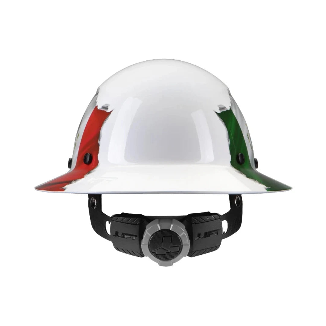 Casco DAX bandera de México, vista trasera con dial de ajuste