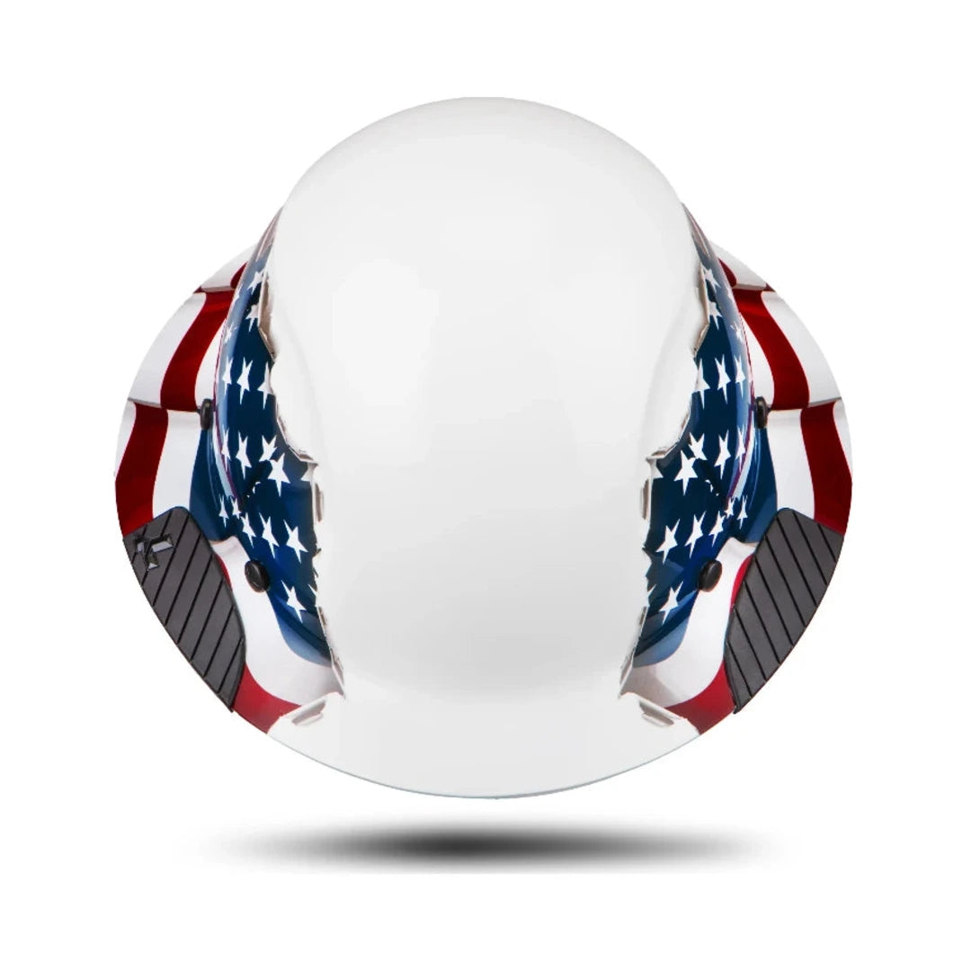 Casco DAX bandera de Estados Unidos, vista frontal inclinada